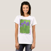 T-shirt Peinture Iris Violet - Art Fleur Originale (Devant entier)