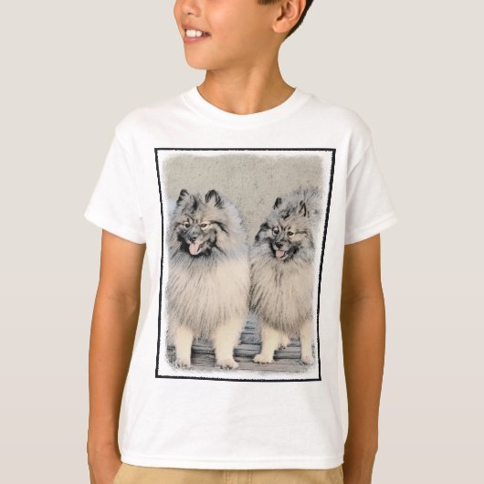T-shirt Peinture Keeshond Brothers - Art Chien original (Devant)