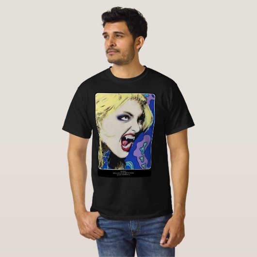 T-shirt Peinture "Kiss Hard" sur un (Devant entier)