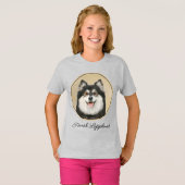 T-shirt Peinture Lapphund Finlandaise - Joli art original  (Devant entier)