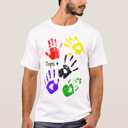 T-shirt Peinture Mains Cute Chemise Artisanale (Devant)
