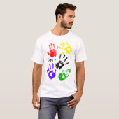 T-shirt Peinture Mains Cute Chemise Artisanale (Devant entier)