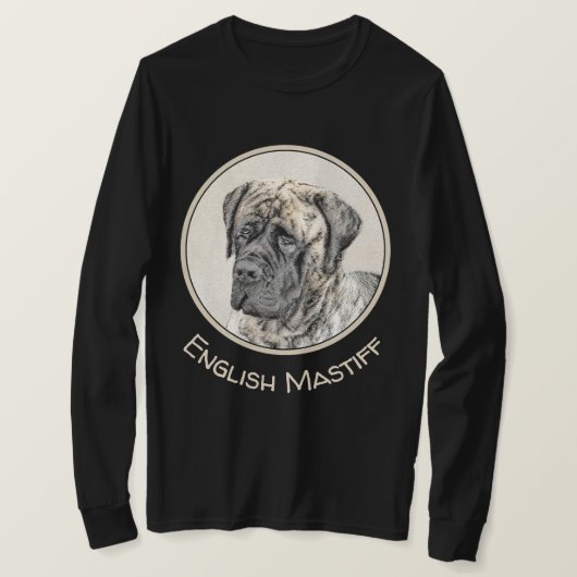 T-shirt Peinture mastiff anglaise (Brindle) - Dog Art (Design devant)