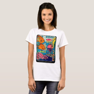 T-shirt peinture 'Mid-Century Modern Ocean Aquatic' sur un