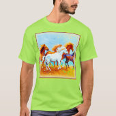 T-shirt Peinture Mignonne De Chevaux De Course. Commandez (Devant)