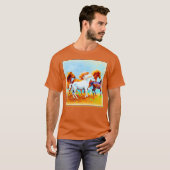 T-shirt Peinture Mignonne De Chevaux De Course. Commandez  (Devant entier)