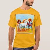 T-shirt Peinture Mignonne De Chevaux De Course. Commandez (Devant)