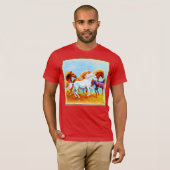 T-shirt Peinture Mignonne De Chevaux De Course. Commandez (Devant entier)