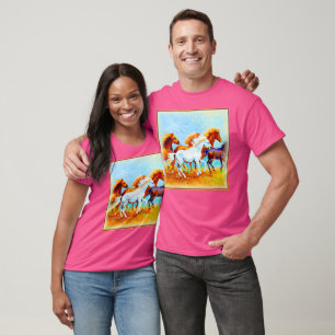 T-shirt Peinture Mignonne De Chevaux De Course. Commandez 