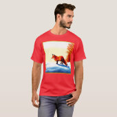 T-shirt Peinture mignonne d'un Renard Rouge. Commandez dès (Devant entier)