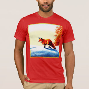 T-shirt Peinture mignonne d'un Renard Rouge. Commandez dès