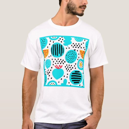 T-shirt Peinture Motif de fruits bleus. Acheter maintenant (Devant)