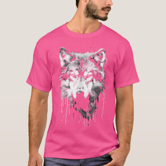 T-shirt Peinture noir et blanc goutte Wolf Tee