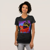 T-shirt Peinture noire de marguerite de papillon - multi (Devant entier)