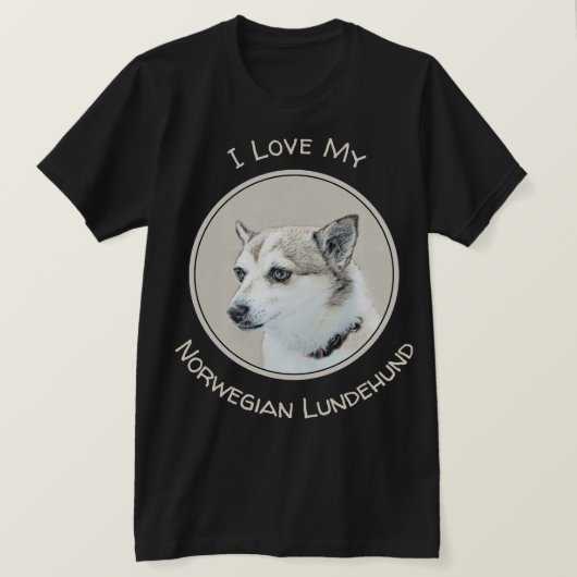 T-shirt Peinture norvégienne Lundehund - Art original chie (Design devant)