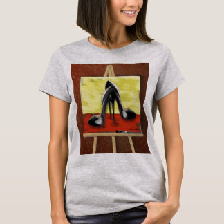 T-shirt Peinture numérique d'une peinture de Stiletto noir