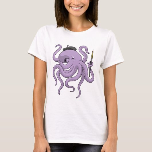 T-shirt Peinture Octopus Peinture brosse (Devant)
