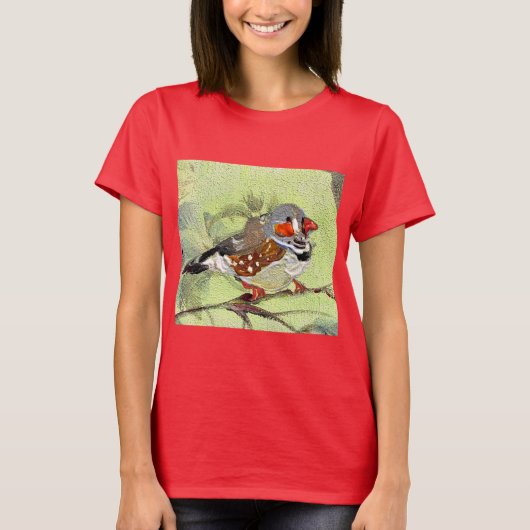 T-shirt Peinture, oiseau et nature (Devant)