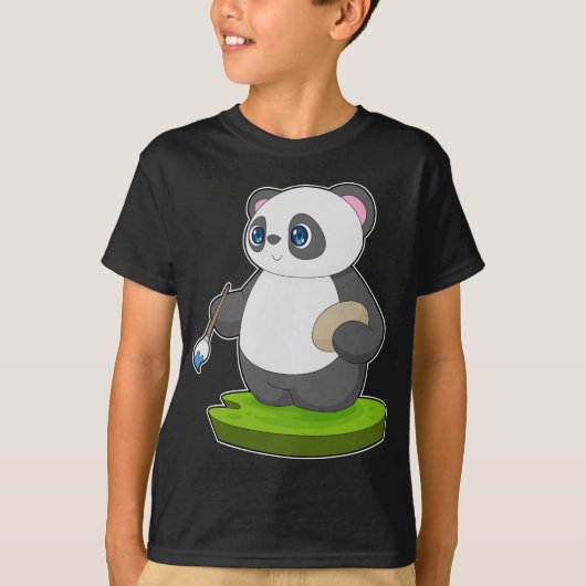 T-shirt Peinture Panda Peinture Pinceau (Devant)
