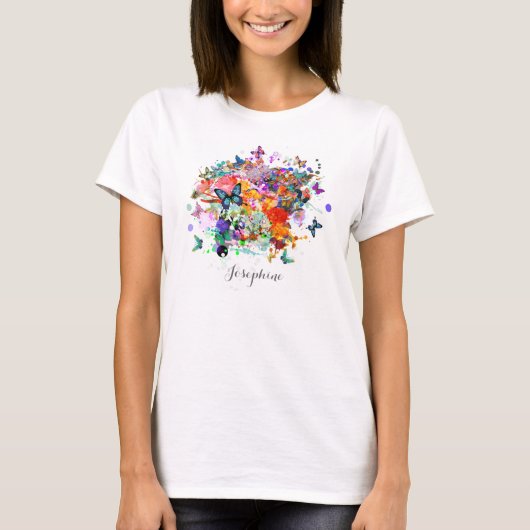 T-shirt Peinture personnalisées splash Papillons Pop Art (Devant)