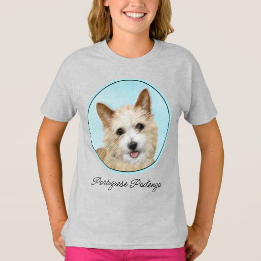 T-shirt Peinture Podengo Pequeno portugaise - Art original (Devant)