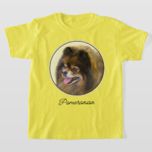 T-shirt Peinture Poméranienne Noir et Tan Art Chien origin