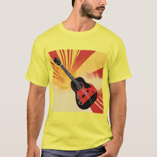 T-shirt Peinture Pop Art Guitare Illustration Vintage Retr