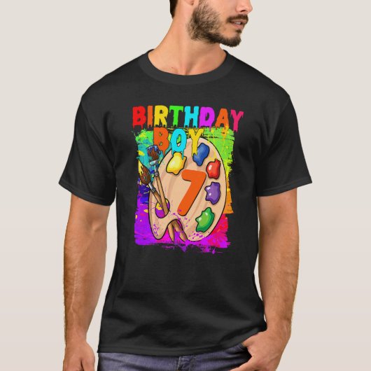 T-shirt Peinture pour garçon 6e anniversaire B Jour 6 ans  (Devant)
