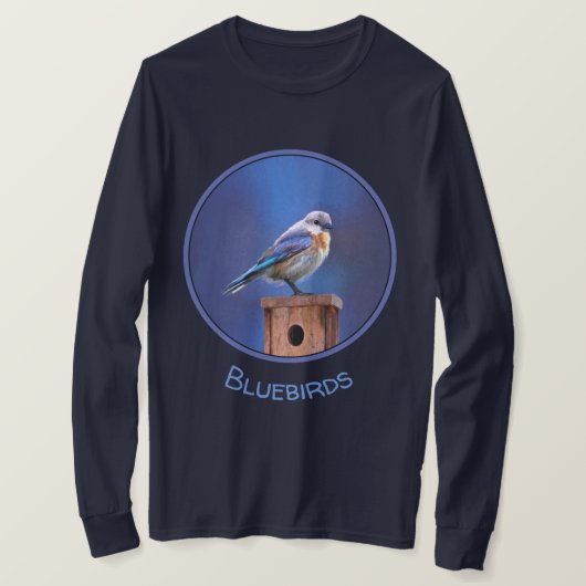 T-shirt Peinture pour oiseaux bleus (femelle) - Art origin (Design devant)