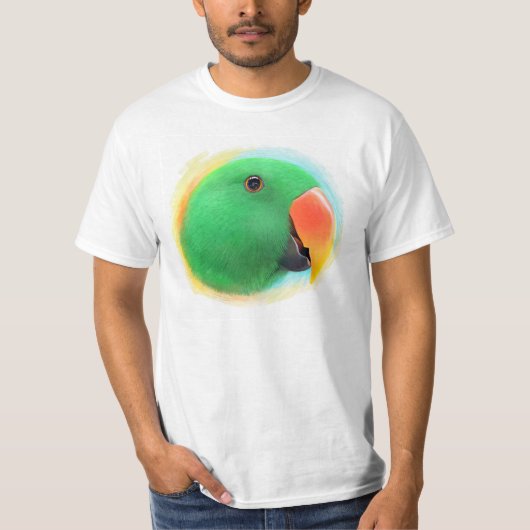 T-shirt Peinture réaliste de perroquet d'Eclectus (Devant)