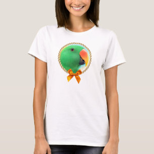 T-shirt Peinture réaliste de perroquet vert d'eclectus