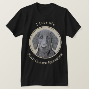 T-shirt Peinture Retriever à revêtement plat - Art Chien o