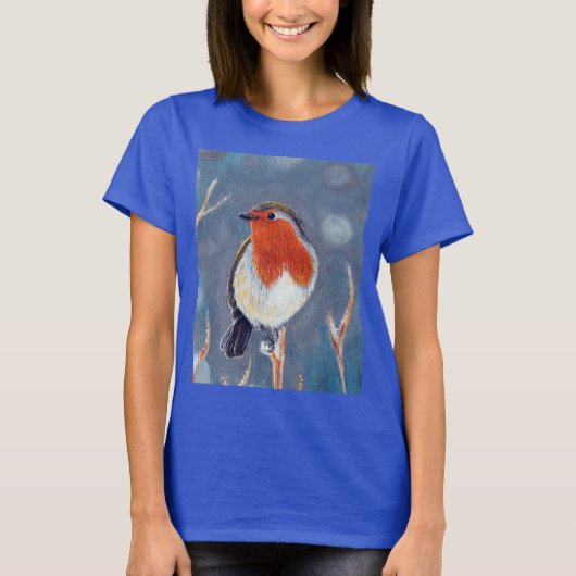 T-shirt Peinture Robin d'hiver (Devant)