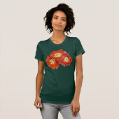 T-shirt Peinture rouge de fleur (Devant entier)
