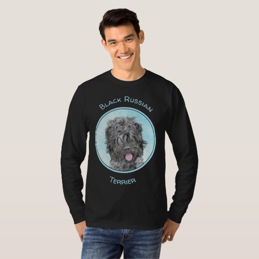 T-shirt Peinture russe Terrier noir - Chien original migno (Devant entier)