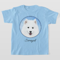 Peinture Samoyed Puppy - Jolie Art Original Chien