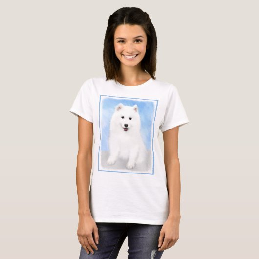 T-shirt Peinture Samoyed Puppy - Jolie Art Original Chien (Devant entier)