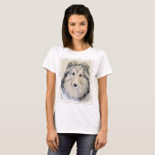 T-shirt Peinture Shetland Sheepdog - Jolie art original ch (Devant entier)