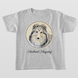 T-shirt Peinture Shetland Sheepdog - Jolie art original ch