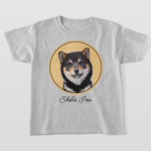 T-shirt Peinture Shiba Inu (Noir et Tan) - Art Chien