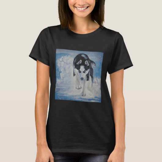 T-shirt Peinture Sibérienne Husky (Devant)