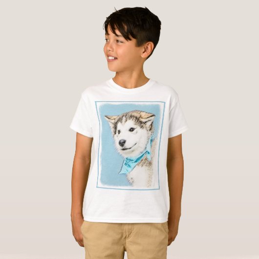 T-shirt Peinture Sibérienne Husky Puppy - Art Chien origin (Devant entier)