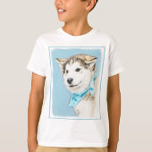 T-shirt Peinture Sibérienne Husky Puppy - Art Chien origin (Devant)