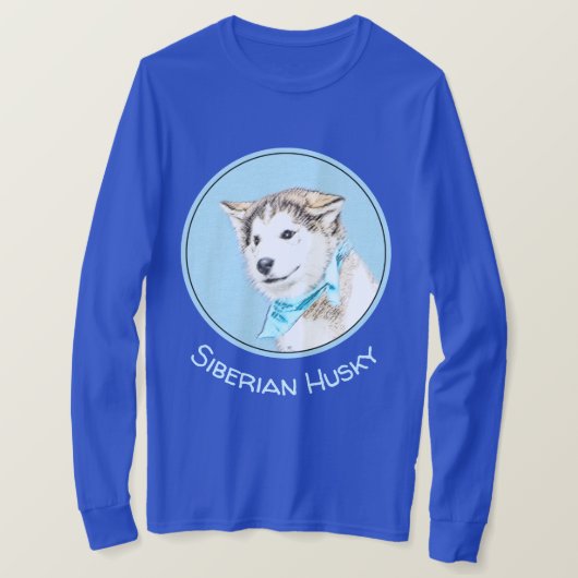 T-shirt Peinture Sibérienne Husky Puppy - Art Chien origin (Design devant)