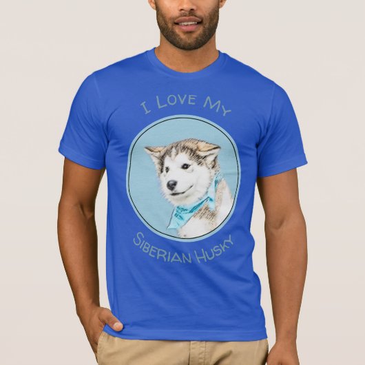 T-shirt Peinture Sibérienne Husky Puppy - Art Chien origin (Devant)