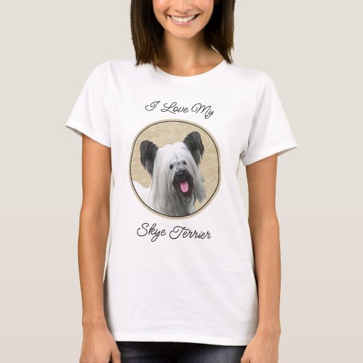 T-shirt Peinture Skye Terrier - Cute Original Chien Art (Devant)