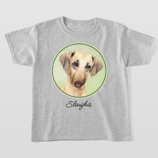 T-shirt Peinture Sloughis - Joli art original pour chien (Poser)