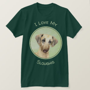 T-shirt Peinture Sloughis - Joli art original pour chien