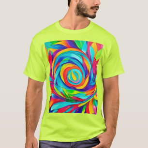 T-shirt Peinture spirale florale psychédélique vibrante