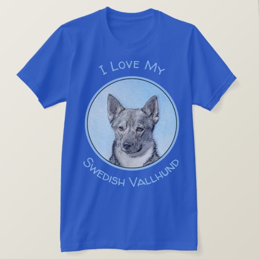 T-shirt Peinture Suédoise Vallhund - Cute Original Chien A (Design devant)
